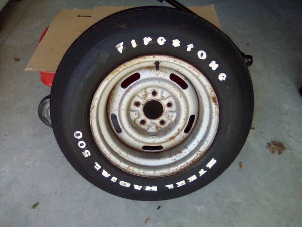 Photo 1977 corvette spare and rally wheel, never on road $200
