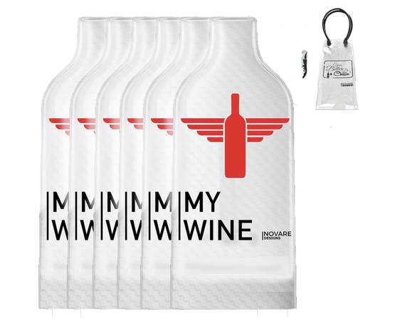 Photo (6 Pack) Wine Bags For Travel with Bonus gift $20