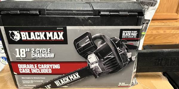 Photo Black MAX 38cc 2-cycle 18 gas chainsaw $70