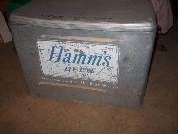 Photo HAMMS ALUMINUM BEER COOL VERY OLD AND RARE. $150