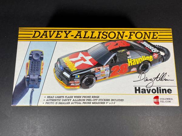 Photo Vintage Davey Allison Race Car Fone  Phone Havoline 28 NASCAR Ford $20
