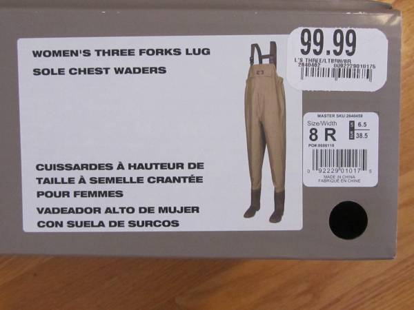 Womens White River Chest Waders $60