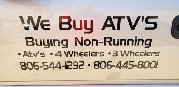 Photo Cash for non-running 3 wheelers, atvs, 4 wheelers, quads, utvs etc $1