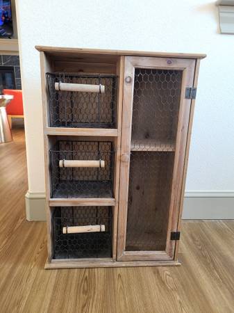 Photo Cost Plus World Market Wood and Wire Cabinet $75