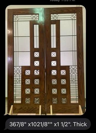 Photo Custom Made Stained Glass Doors $15,000