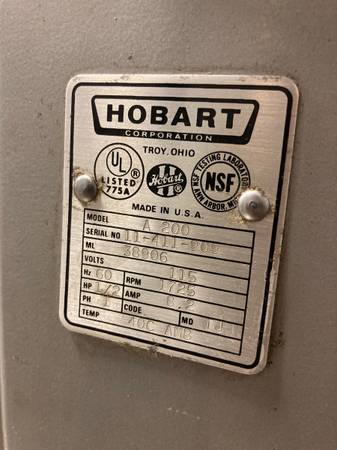 Photo Hobart Mixer $2,500