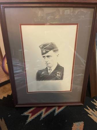 Photo German WW2 SS StandertenFuhrer Joachim Peiper 31 of 559 Pencil Drawing $100