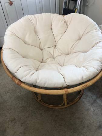Photo Papasan chair frame and cushion $75