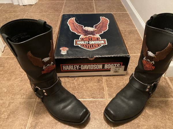 Photo Vintage Harley Davidson Mens Riding Boots Size 10 with box $165