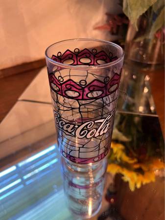 Photo Vintage Libbey Coca Cola Purple Stained Glass 16oz Drinking Glass $8