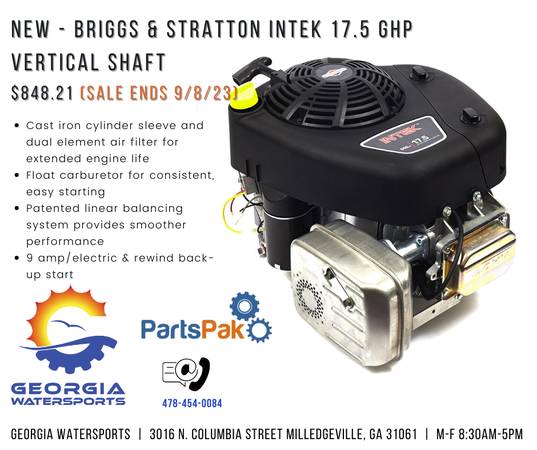 Photo Briggs  Stratton Engine - 17.5 GHP Vertical Shaft New $849
