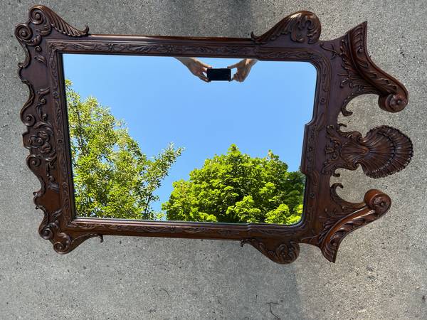 Photo Large Maitland-Smith Mirror, Carved Ornate Wooden $300