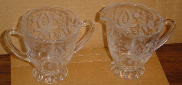 2 sets SugarCreamers New Martinsville-Viking and Indiana Glass - EX