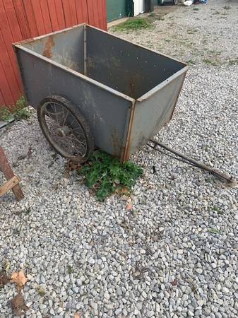 Photo Homemade Lawn Wagon Pull Behind Mower with Removeable Gate $35