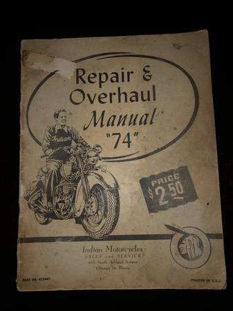 Photo Indian Motorcycle Repair manual book original $50
