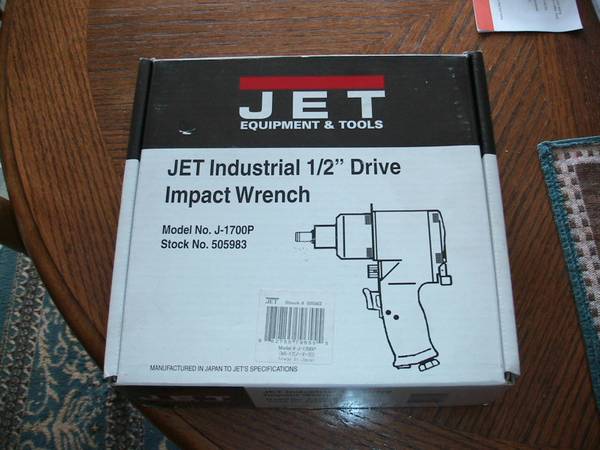 Photo Jet Industrial 12 Drive Impact Wrench, NEW