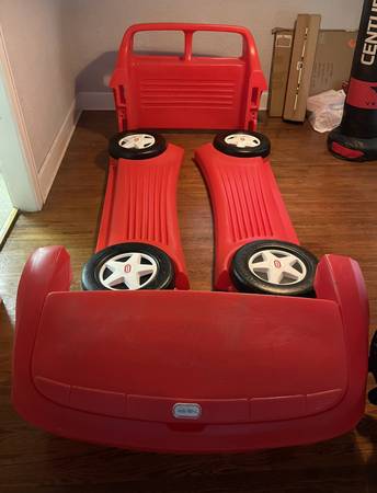 Photo Race car bed  toy box $65