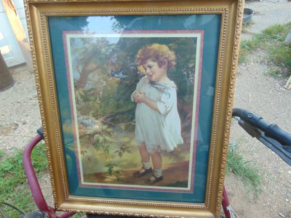 Photo LITTLE GIRL AND ROBIN OR BLUE BIRD. $25