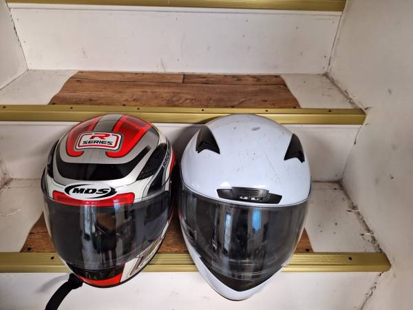 Photo 2 motorcycle helmets $45