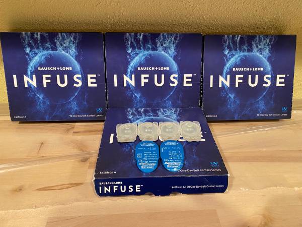 Photo 362 (4 Boxes  2 ea) Bausch and Lomb Infuse Soft Contact Lenses 2.25 $125