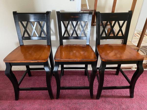 Photo 3 Black Cherry Wine High Top Table  Countertop Chairs Stools $175