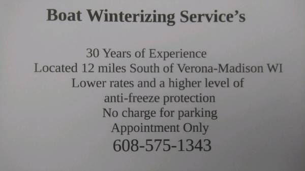 Boat Winterizing 30 years of experience
