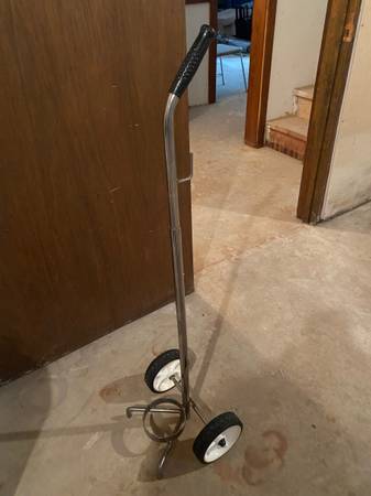 Photo Two Wheel Oxygen Tank Cylinder Cart Carrier $4