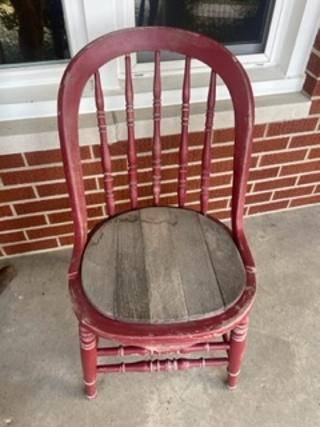 Photo Old Wood Chair plank seat $35