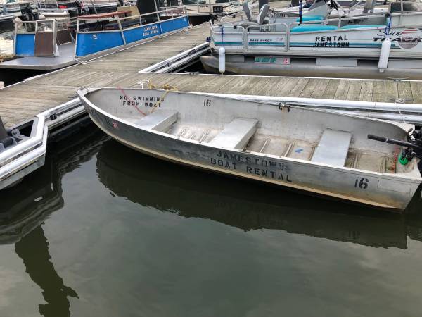 Photo 14 ft feather craft aluminum boat with 8 hp tohatsu 4 stroke $1,399