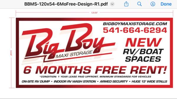Photo 6 months FREE RV Storage $99