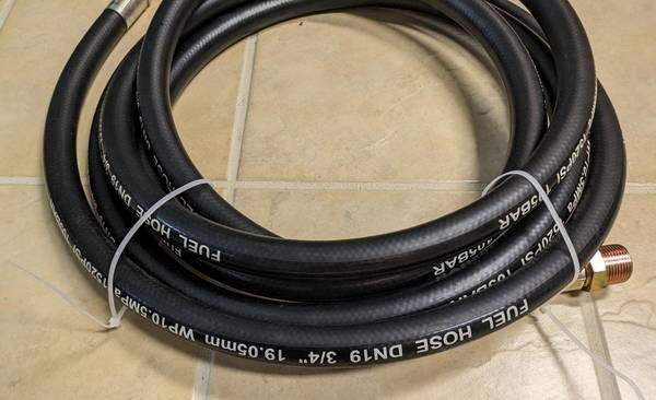 Photo 34 Inch  20 Feet Pump Hose with Male Fittings for Gasoline, Diesel, $40