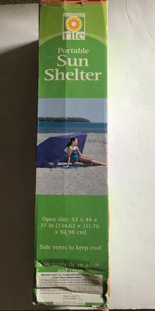 Photo Open box summer rite portable sun shelter , open size 53X44X37 inch, never used $22