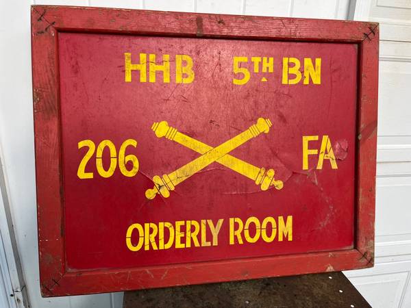 Photo Vintage Double-Sided Military Sign $150