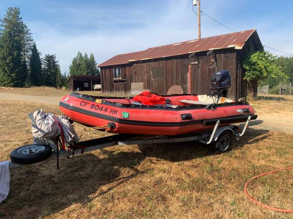 14 Achilles Inflatable, 25hp Tohatsu, Trailer $2,800