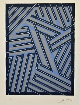 Photo 1990s Signed Lance Lawlor Linear Pattern Ltd Lithograph Geometric $700