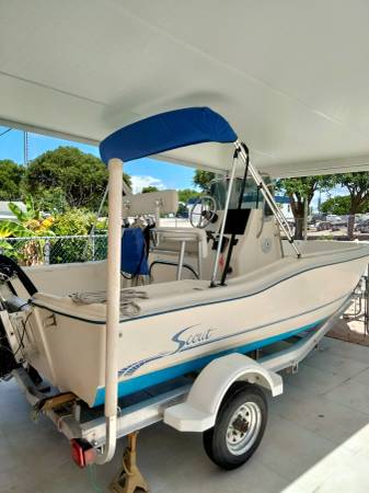 2001 17.5 foot Scout boat $10,000