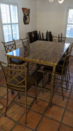 6 person Dining room table and set including buffet and bar cart $500