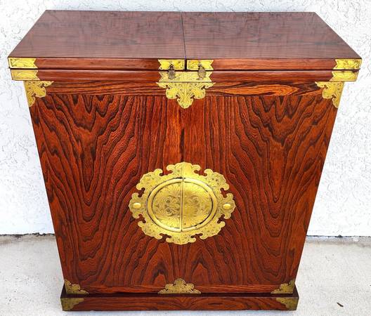 Photo Asian Dry Bar Fold Out Chinoiserie Rosewood Rolling $3,590