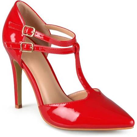 Photo Brinley Co. Womens T-strap Classic Pumps Red Size 10 $40