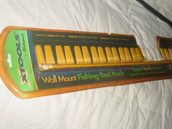 FISHING ROD  REEL WALL RACK HOLDER 12  SPORT SHAKESPEARE X TOOLS $20