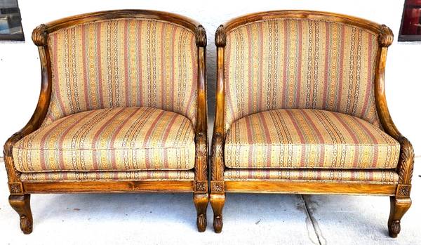 Photo French Provincial Lounge Chairs Oversized by Marge Carson $2,960