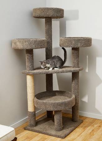 Photo Frisco 65-in Real Carpet Wooden Cat Tree  Condo $100
