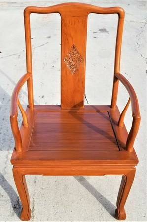 Photo HENREDON Asian Chinoiserie Solid Wood Dining Accent Armchair $295