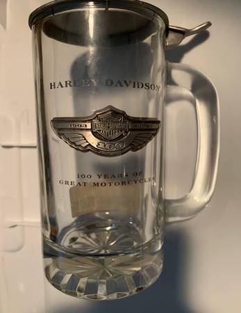Photo Harley Davidson Stein 100th Anniversary Glass Mug $40