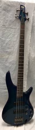 Photo Ibanez Sound Gear SR370 Sapphire Blue Bass 4 String Guitar wCase $250