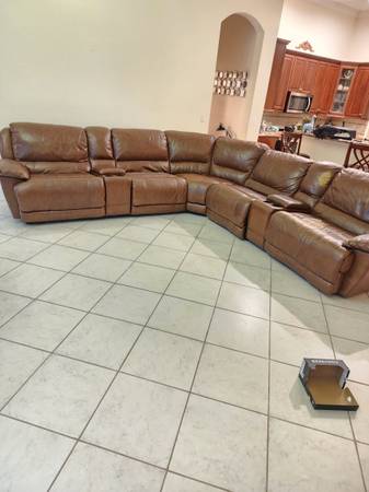 Leather sectional from El Dorado $300