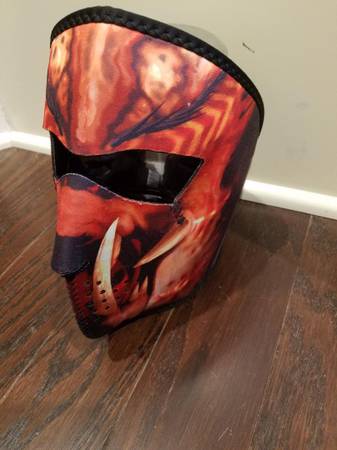 Photo Motorcycle Face Mask Velcro Reversible  Helmet Lock  Bracelet NEW $55