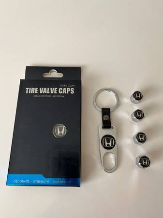 Photo (New) Honda Tire Valve Stem Caps (Set of 4) Plus Keychain $11