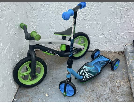 Photo Now $13. LOT of CHILD KIDS BIKE  SCOOTER ages 3 $13