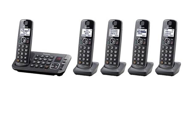 Photo Panasonic KX-TGE645M (5 Handsets) Cordless Phone With Answer Machine $55